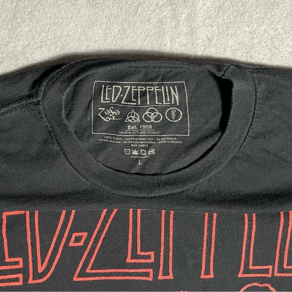 Led Zeppelin 1977 Tour T-Shirt Black Red Graphic Band Tee Size Large Rock USA - Picture 3 of 4